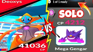 *SOLO* DEOXYS (Attack forme) Raid with MEGA GENGAR (Pokemon GO) #pokemongo