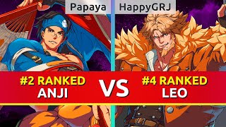 GGST ▰ Papaya (#2 Ranked Anji) vs HappyGRJ (#4 Ranked Leo). Guilty Gear Strive