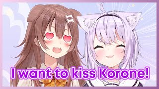 Okakoro Teetee: Okayu wants to kiss Korone! [Eng Sub/Hololive]