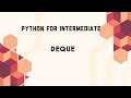 Deque in Python | Code Initiatives