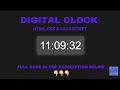 How To Create Digital Clock Using HTML CSS & JavaScript | Display Time Using JavaScript