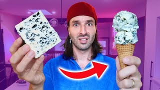 Je fais des GLACES avec des ALIMENTS BIZARRES (tabasco, fromage bleu, basilic) - CARL IS COOKING