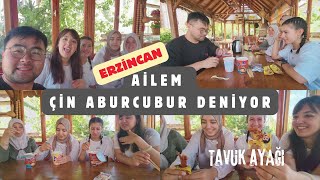 Ailem Çin aburcuburlarını deniyor, Tavuk ayağı?!...[Türk-Çin çift vlog]