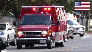 Ambulances transporting with epic manual siren use - Santa Monica