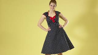 Isabella Black Polka Dot Mekko - Miss Windy Shop