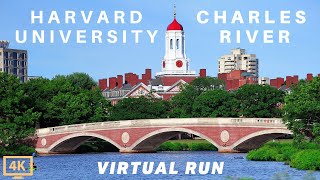 Boston Harvard University and Charles River Virtual Sightseeing Treadmill Run in COVID-19 Pandemic