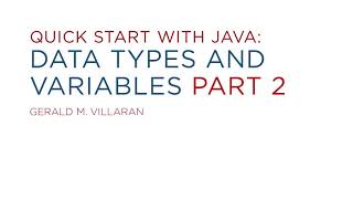 Lecture 5: Data Types and Variables Part 2