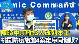 陳時中:其他3人改列本土 桃園防疫旅館4案定序同傻眼? 少康戰情室20211216