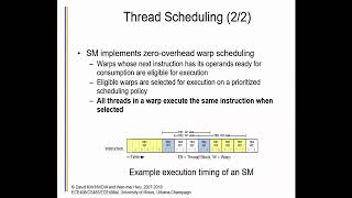 Lecture #4 - Thread Scheduling & Control Branch Divergence