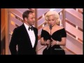 Lady Gaga presenting on the Golden Globes 2016