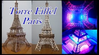 Torre Eiffel - Palitos de Fósforos y  Luces