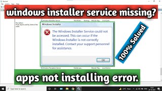 windows installer service missing? || apps not installing. || COMPUTER MASTER