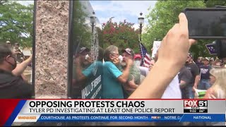 Tyler police investigating fight from dueling protests