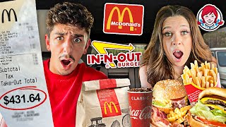We Let The Person in FRONT of Us DECIDE What We Eat for 24 HOURS!!