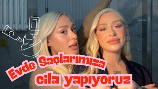 Evde Saç Cilası Yapıyoruz | Nasıl Soğuk Sarı Saç Tonu Yapılır? | Kaşlarımızı Nasıl Boyuyoruz