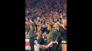 Caitlin Clark hits the shot to break the NCAA scoring record and the crowd takes it all in!