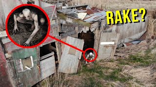 DRONE CATCHES THE RAKE AT HAUNTED ABANDONED BARN!! (HE'S REAL!)
