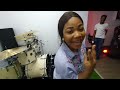 meet your drummer girl teaching my drummer drum techniques 🤣 mercychinwo funnyvideo drums