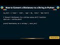 How to Convert a Dictionary to a String in Python
