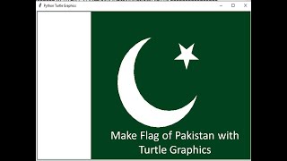 (Python)Make Pakistani Flag with Turtle Graphics Python