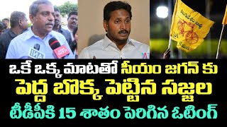 సీయం జగన్ కు పెద్ద బొక్క పెట్టిన సజ్జల.. టీడీపీకి 15 శాతం పెరిగిన ఓటింగ్ | Sajjala Ramakrishna Reddy