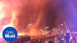 'Firenado' breaks out on a Dutch beach during NYE party