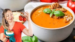 Tomato Basil Soup Using Fresh Roasted Tomatoes