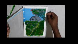 esey landscape painting / on canvas step by step for beginners