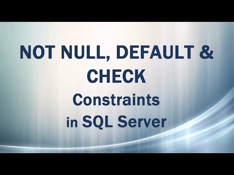 NOT NULL, DEFAULT, CHECK Constraints (Domain Integrity) in SQL Server NOT NULL, DEFAULT, CHECK Constraints (Domain Integrity) in SQL Server