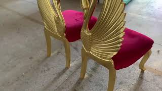 Golden luxury throne chair