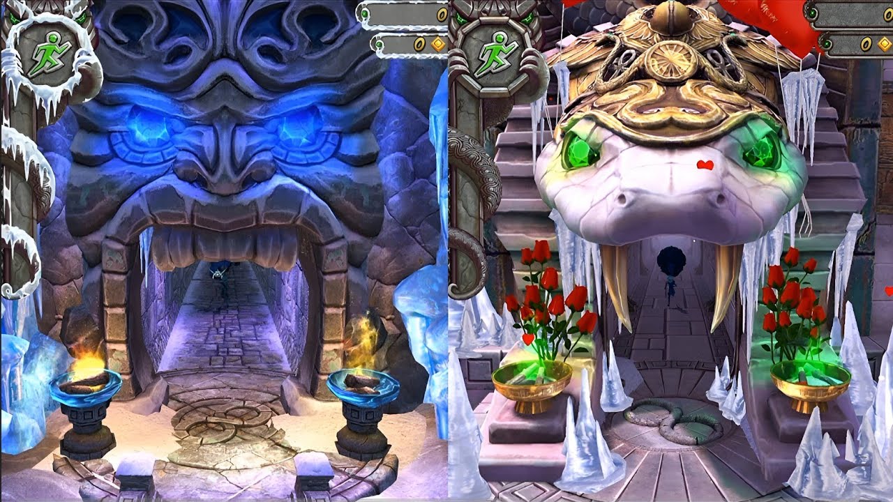 Temple Run 2 Frozen Shadows 2023 Vs Winter Wasteland Map - YouTube