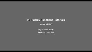 PHP Array Functions -23 (array_shift())