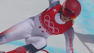 Mikaela Shiffrin successfully completes first Olympic downhill event