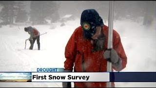 Snowpack Survey Reveals California Snow Depth Still Far Below Average