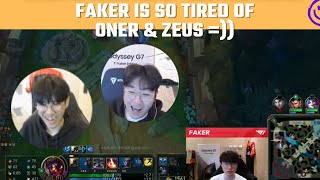 Faker is so tired of Oner & Zeus | T1 Stream Moments