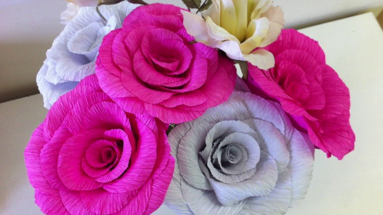 Como Hacer Flores De Papel Crepe Youtube