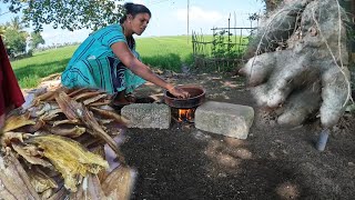 ഉണങ്ങിയ വരാലും കാച്ചിലും കൊണ്ടൊരു നാടൻ ഉണക്കമീൻകറി🐠|traditionalcooking|villagecooking|keralafishkari