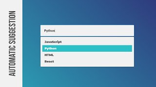 Automatic Suggestions on Input Field Widget | HTML CSS & Vanilla Javascript