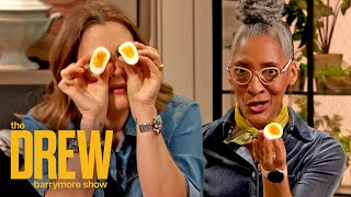 Carla Hall Shows Drew How to Make "Scary" Good Deviled Eggs