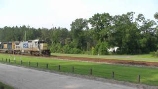 CSX Q604 at Folkston on 6-20-09 in HD