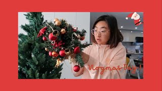 Vlogmas Day 1｜圣诞装饰安排🎄倒数日历巧克力开箱、猫崽子嫌弃圣诞猫窝