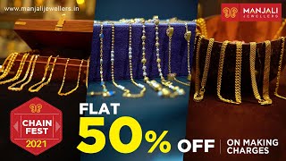 FLAT 50% discount on making charges till OCT 17, CHAIN FEST at Manjali Jewellers. #shorts