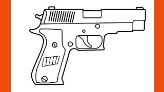 HOW TO DRAW SIG SAUER P220 GUN || HOW TO DRAW A GUN