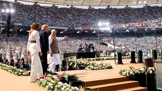 Donald Trump greeted by huge crowds during official visit to India