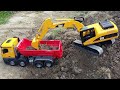 Bruder Truck & Excavator in Action | Loading and Transporting Sand at RC Construction Site