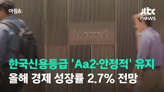 무디스, 한국 국가신용등급 'Aa2·안정적' 유지…2.7% 성장 전망 / JTBC 아침\u0026