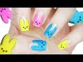 Easy Bunny Peeps Nail Art | Easter Nails