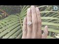 2.84 tcw round old european cut moissanite hidden halo ring with half eternity band bridal set