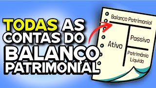 TODAS AS CONTAS BALANÇO PATRIMONIAL - ATIVO, PASSIVO (CIRCULANTE NÃO CIRCULANTE) PATRIMÔNIO LÍQUIDO