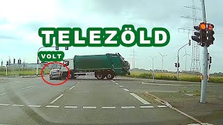 Métereken át TOLTA MAGA ELŐTT az elé kanyarodó kocsit egy teherautó Németországban